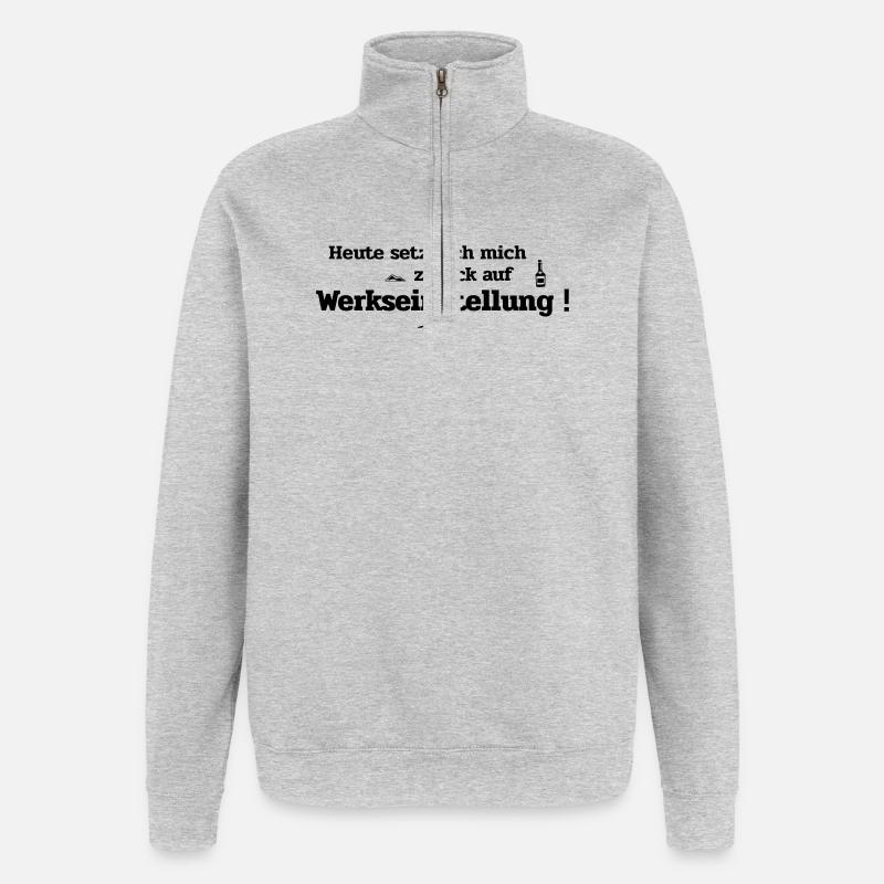 Paramètre par défaut - Sweat à zip 1/4 - gris chiné