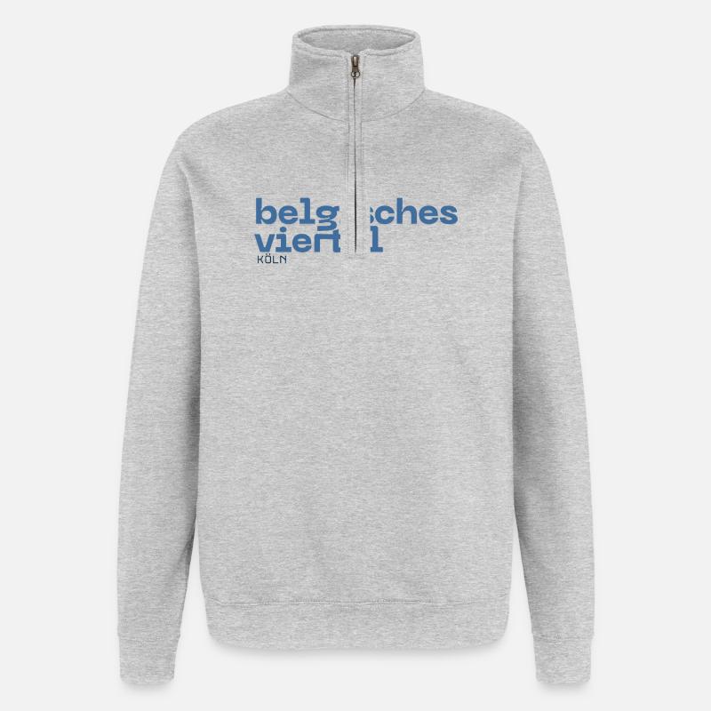 Quartier belge - Quartier de Cologne - Sweat à zip 1/4 - gris chiné