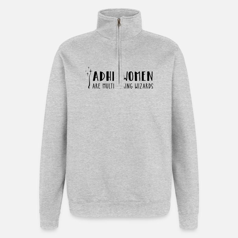 ADHD Women – are multitasking wizards - Quarter-Zip Sweatshirt - heather grey