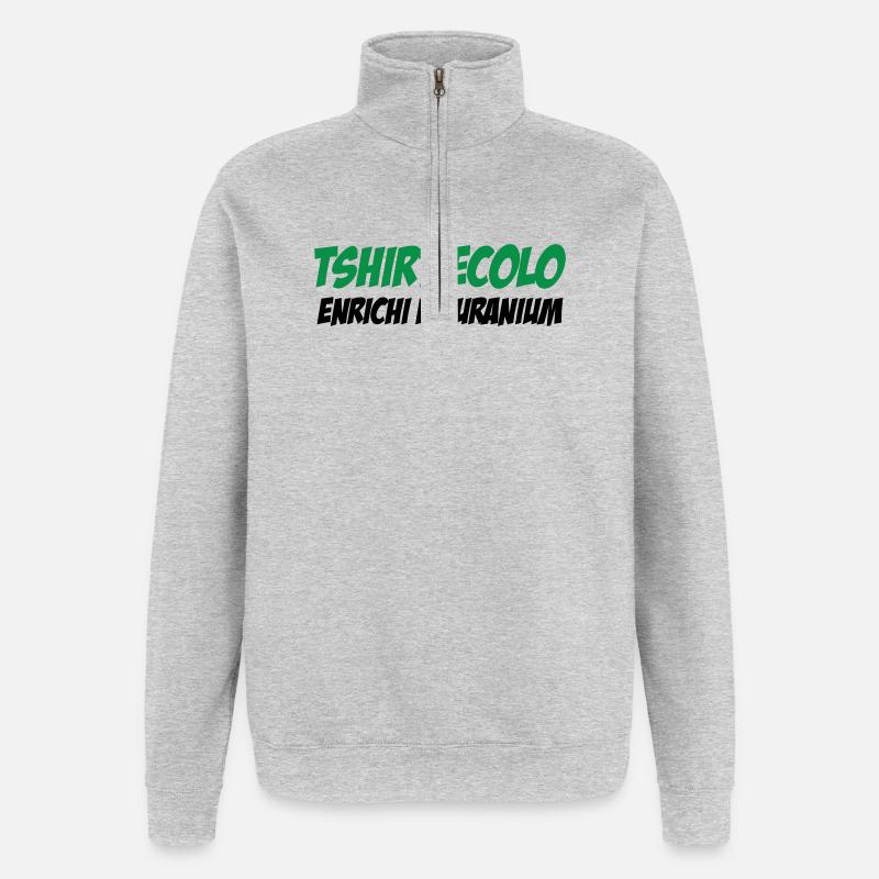 Ecolo Enrichi Uranium Humour Noir - Sweat à zip 1/4 - gris chiné