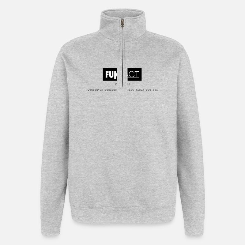 FUNFact_-3 - Sweat à zip 1/4 - gris chiné