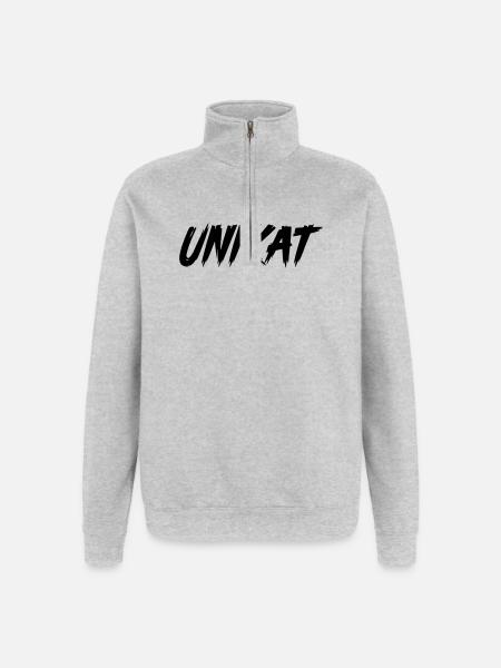 unikat - Quarter-Zip-Sweatshirt - Grau meliert