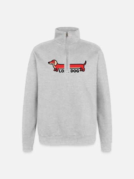 Dachshund Long Dog Saying Funny - Quarter-Zip Sweatshirt - heather grey
