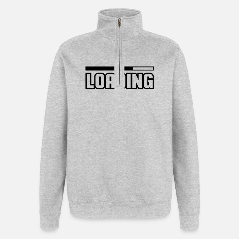 Chargement - Sweat à zip 1/4 - gris chiné