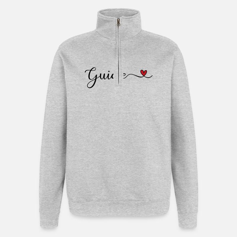 Guide - Sweat à zip 1/4 - gris chiné