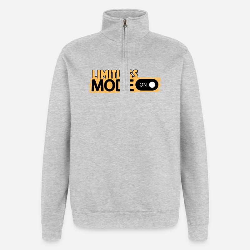 Limitless Mode Enabled - Quarter-Zip Sweatshirt - heather grey