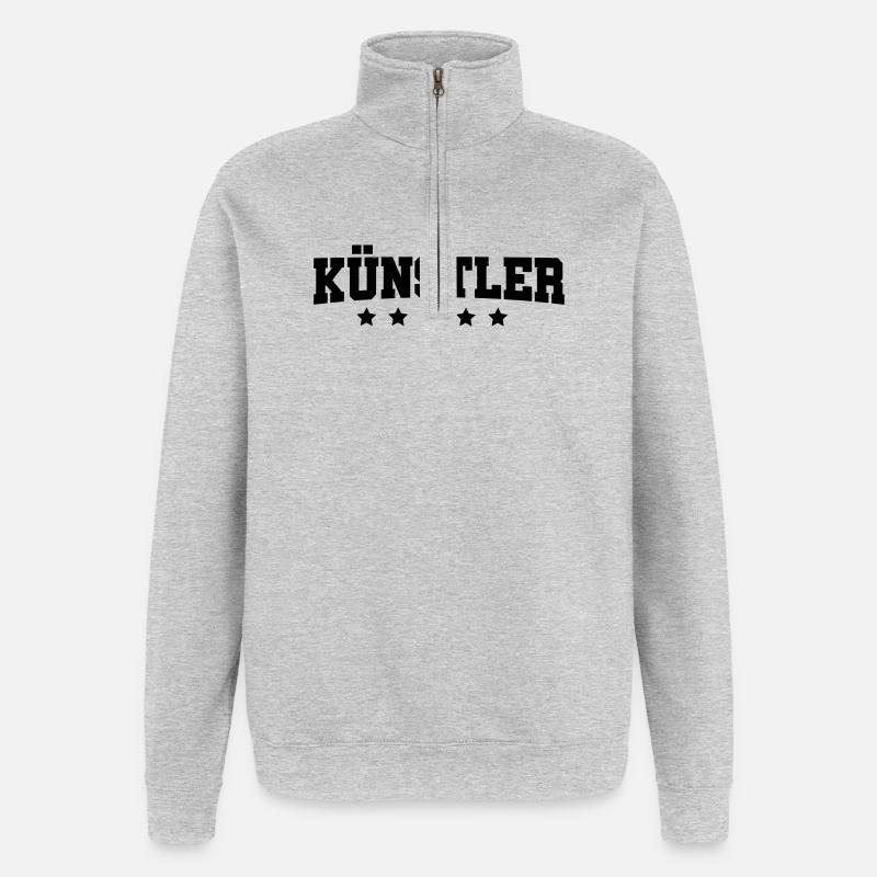 Kuenstler - Quarter-Zip-Sweatshirt - Grau meliert