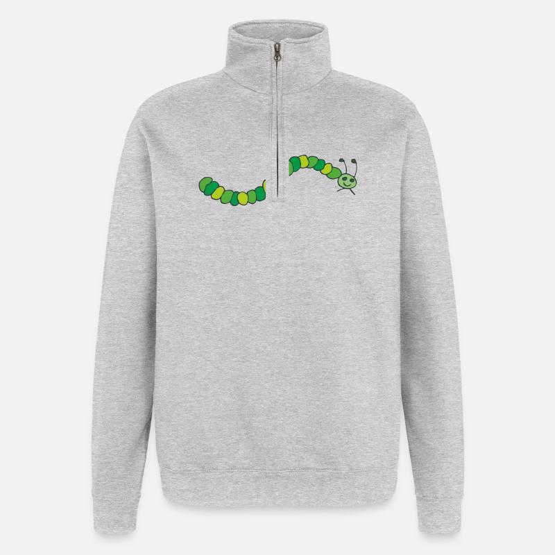 chenille - Sweat à zip 1/4 - gris chiné