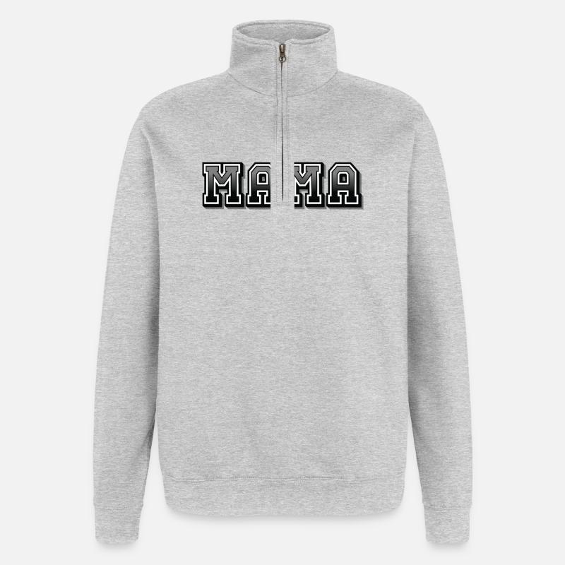 MAMA - Quarter-Zip-Sweatshirt - Grau meliert