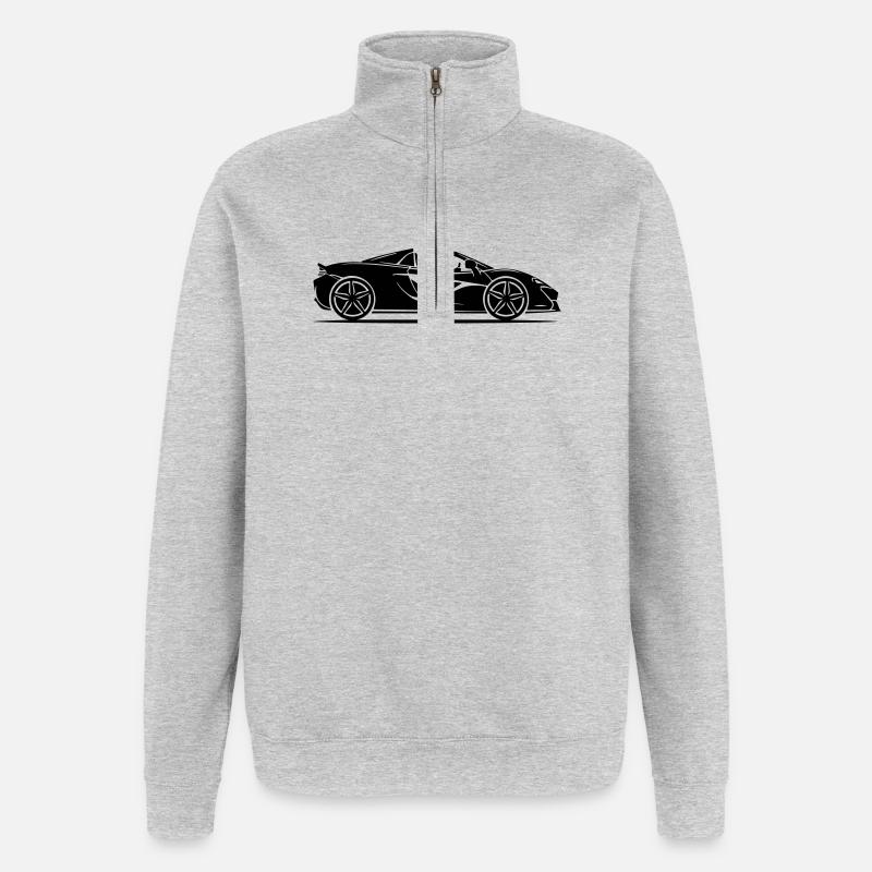 Auto Cabrio Symbol - Quarter-Zip-Sweatshirt - Grau meliert