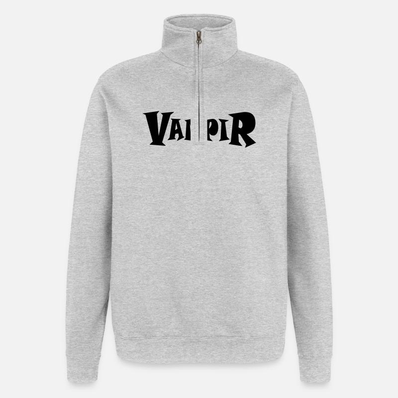 Vampire - Sweat à zip 1/4 - gris chiné