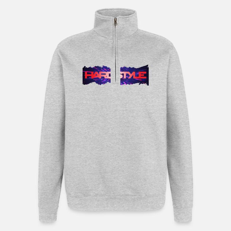 Hardstyle Neon Burst Logo - Sweat à zip 1/4 - gris chiné