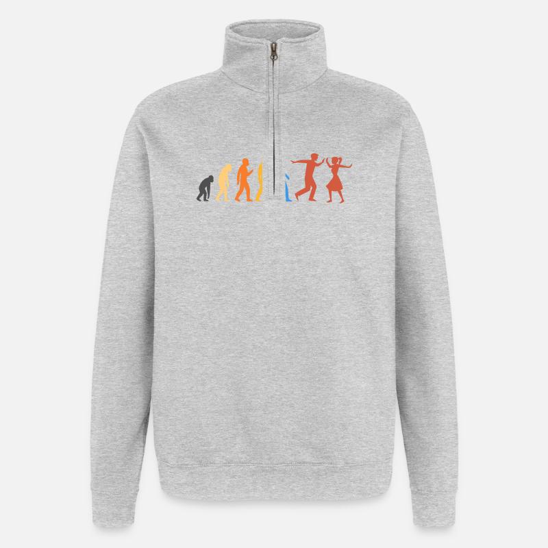 Swing-Tanz - Die höchste Stufe der Evolution - Quarter-Zip-Sweatshirt - Grau meliert