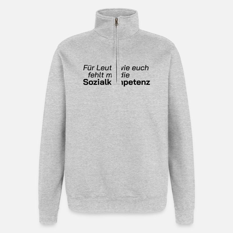 Compétences sociales - Sweat à zip 1/4 - gris chiné