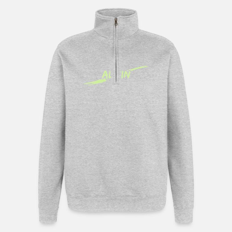 Gift Alwin - Sweat à zip 1/4 - gris chiné