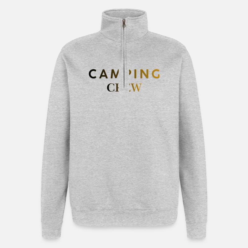 Équipe de camping - Sweat à zip 1/4 - gris chiné