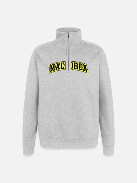 Mallorca lettering - Quarter-Zip Sweatshirt - heather grey