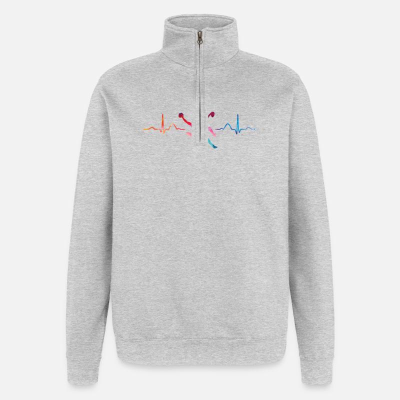 Boulderer Herzschlag Boulder Bouldern - Quarter-Zip-Sweatshirt - Grau meliert