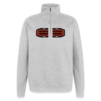 Offroad Sandblech 4x4 Matsch - Quarter-Zip-Sweatshirt - Grau meliert - Vorne - AI Model Female 172 light (172cm) & AI Model Male 178 dark (178cm)