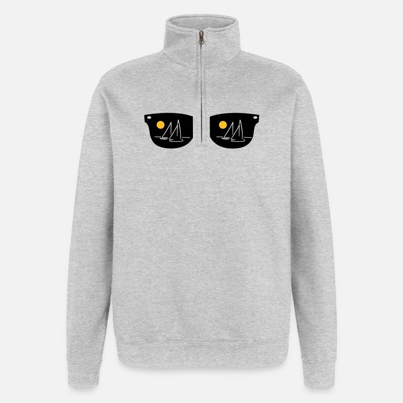 naviguer - Sweat à zip 1/4 - gris chiné