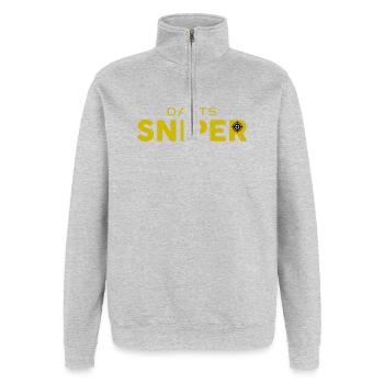 Darts Sniper - Quarter-Zip Sweatshirt - heather grey - Front - AI Model Female 172 light (172cm) & AI Model Male 178 dark (178cm)
