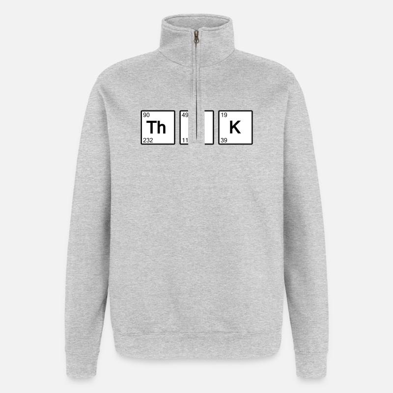Think (white) - Quarter-Zip Sweatshirt - heather grey