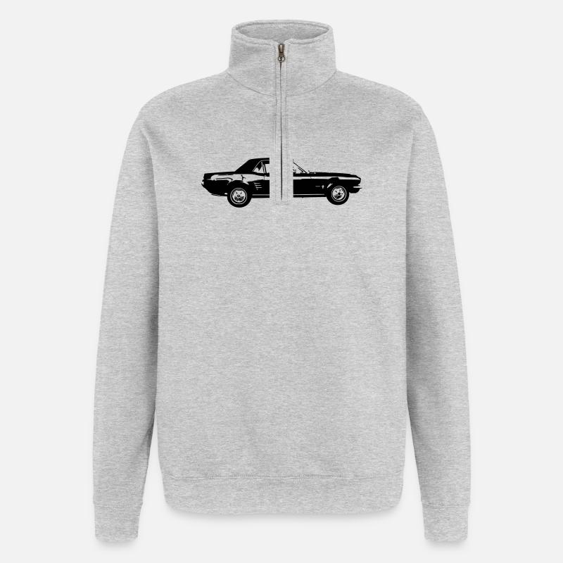 Classic Car US Car Design - Quarter-Zip Sweatshirt - heather grey