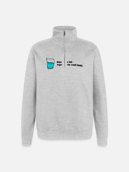 Glass fully empty - Quarter-Zip Sweatshirt - heather grey