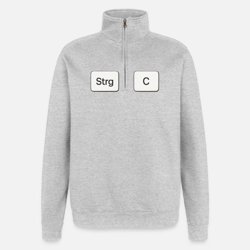 Combinaison de touches Copy Ctrl + C - Sweat à zip 1/4 - gris chiné