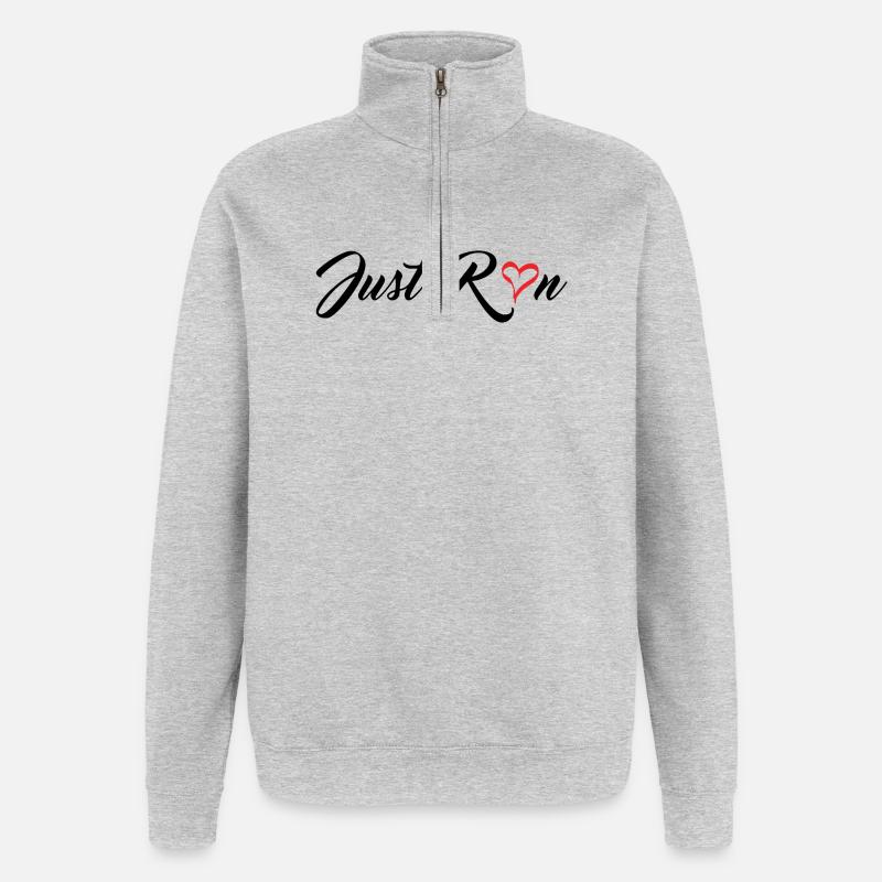 Cours juste - Sweat à zip 1/4 - gris chiné