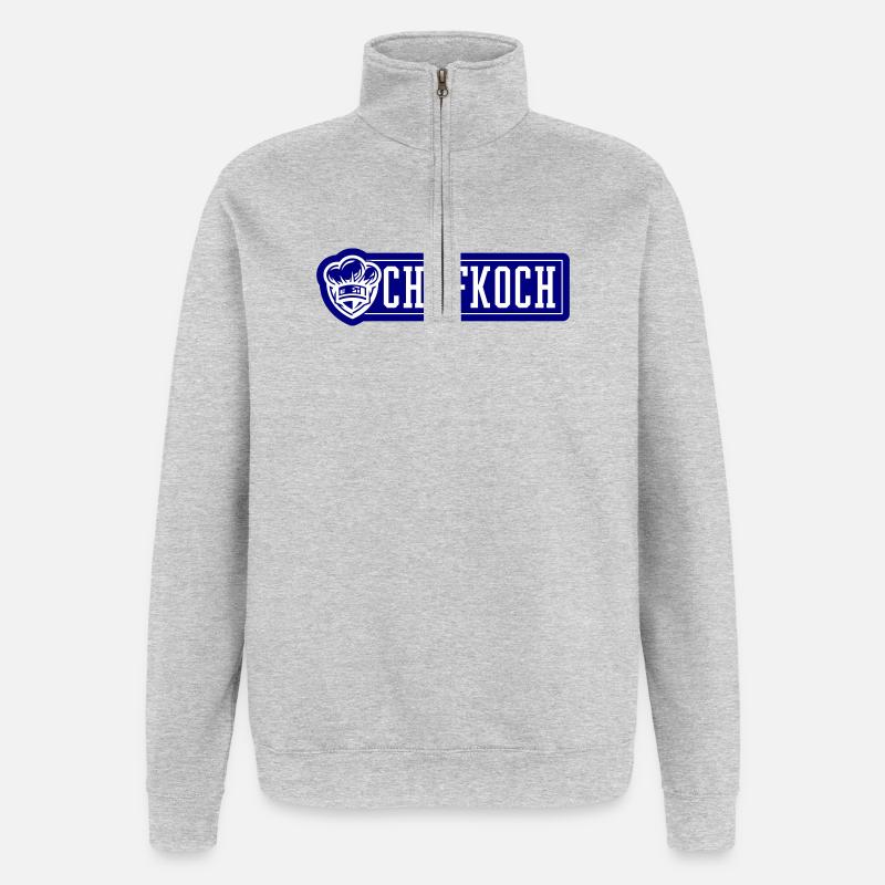 Chapeau de chef chef - Sweat à zip 1/4 - gris chiné