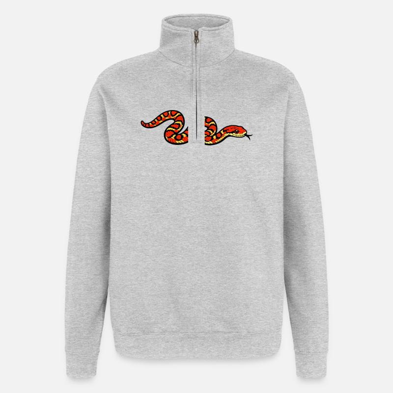 Fiery Snake Pattern - Quarter-Zip Sweatshirt - heather grey