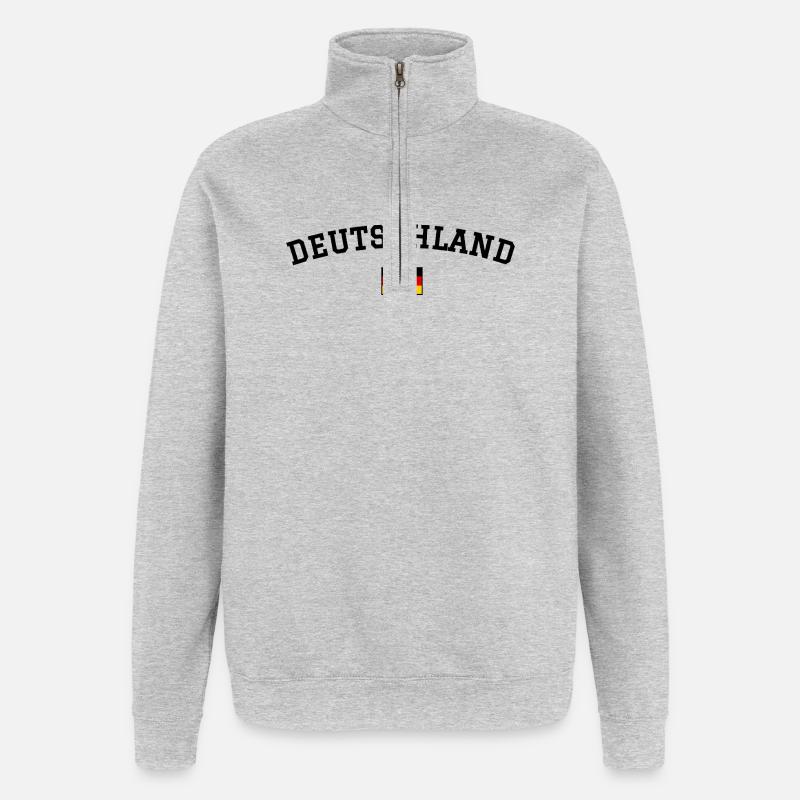 Minimum du drapeau allemand - Sweat à zip 1/4 - gris chiné