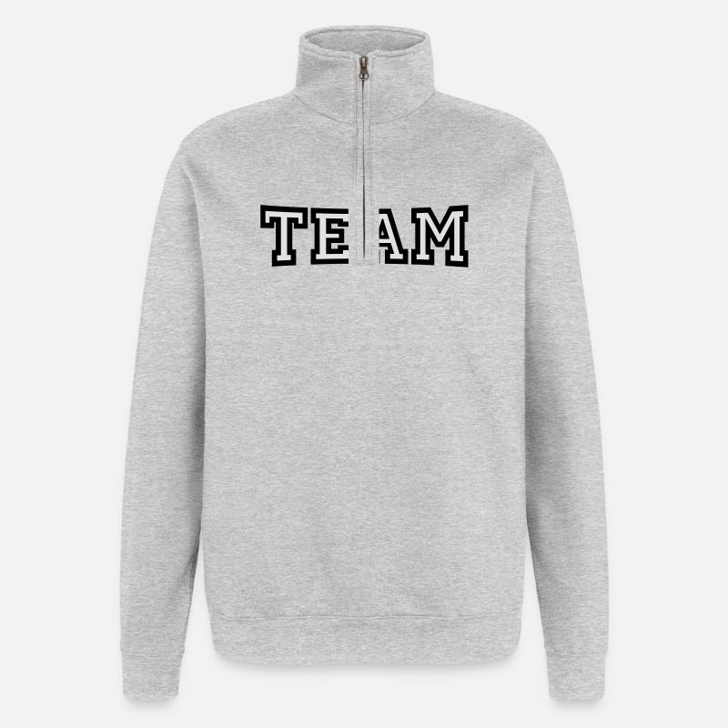 L’équipe - Sweat à zip 1/4 - gris chiné