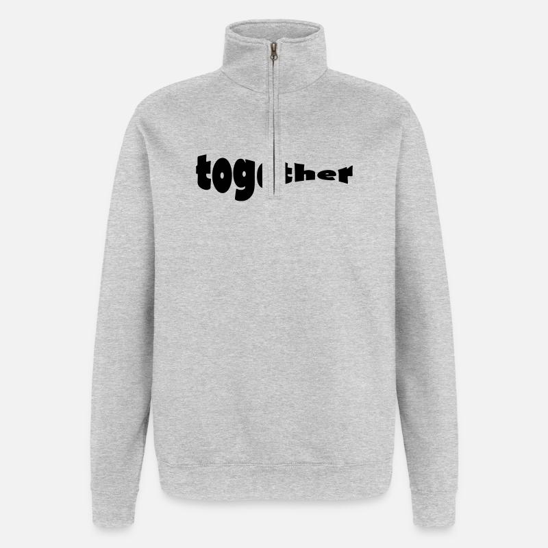 ensemble - Sweat à zip 1/4 - gris chiné