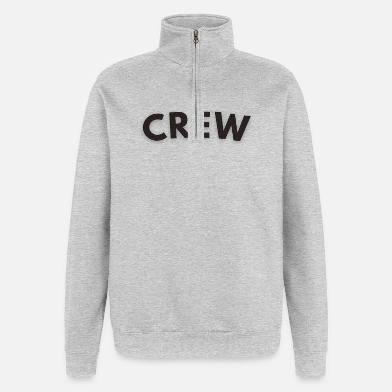 Crew - Quarter-Zip-Sweatshirt - Grau meliert
