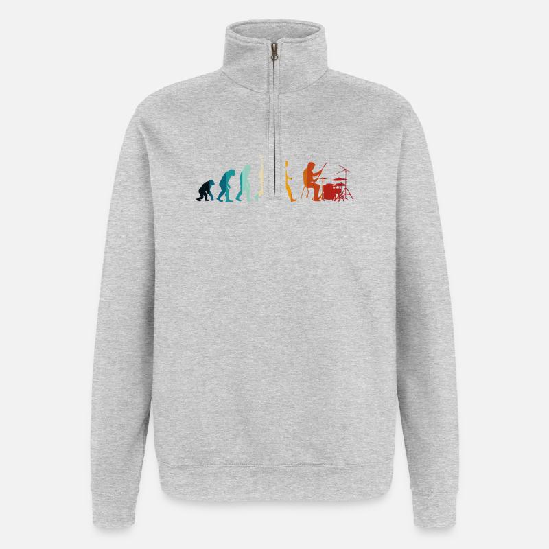 Evolution der Batterie - Quarter-Zip-Sweatshirt - Grau meliert