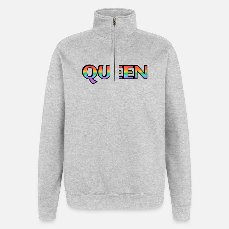 KÖNIGIN REGENBOGEN - Quarter-Zip-Sweatshirt - Grau meliert