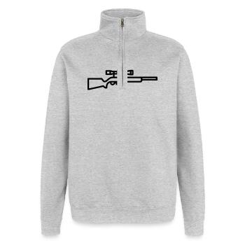 sniper - Quarter-Zip Sweatshirt - heather grey - Front - AI Model Female 172 light (172cm) & AI Model Male 178 dark (178cm)
