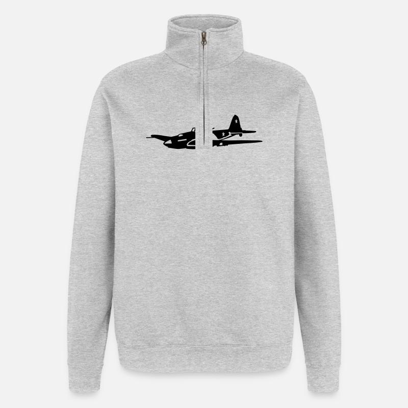 IL-2 - Sweat à zip 1/4 - gris chiné