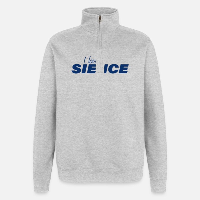 J’AIME LA SCIENCE - Sweat à zip 1/4 - gris chiné