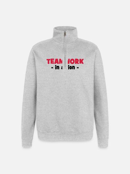 Teamwork in Action - Quarter-Zip Sweatshirt - heather grey