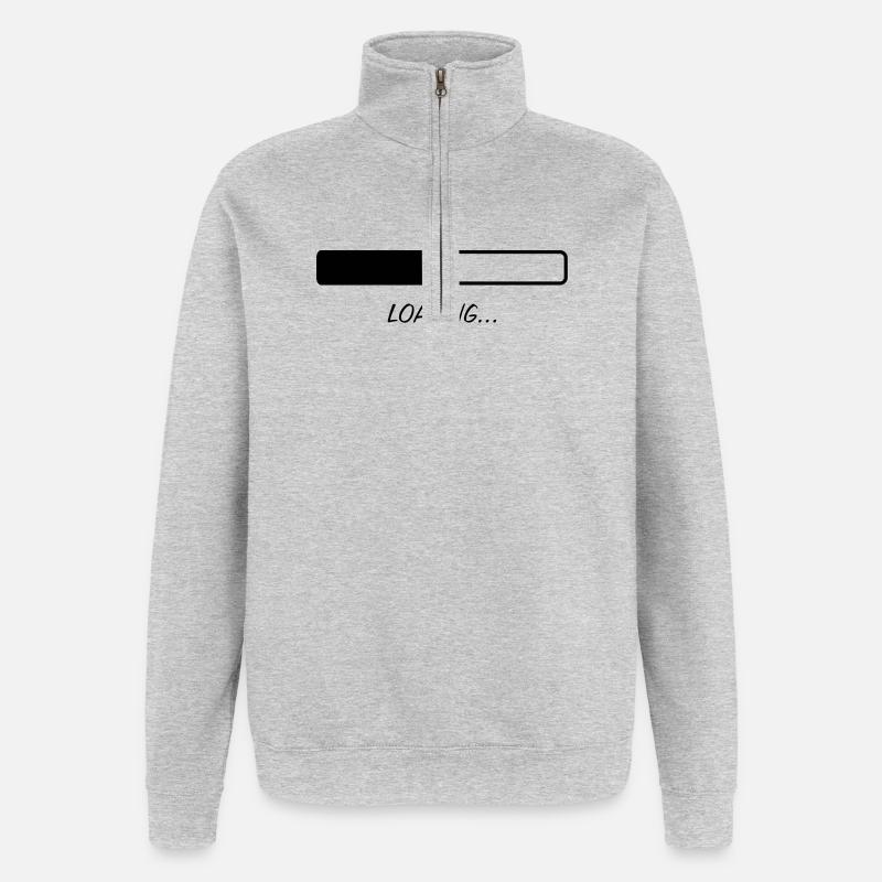Loading... - Sweat à zip 1/4 - gris chiné