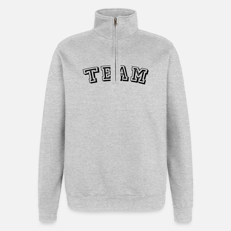 TEAM Design - Quarter-Zip-Sweatshirt - Grau meliert