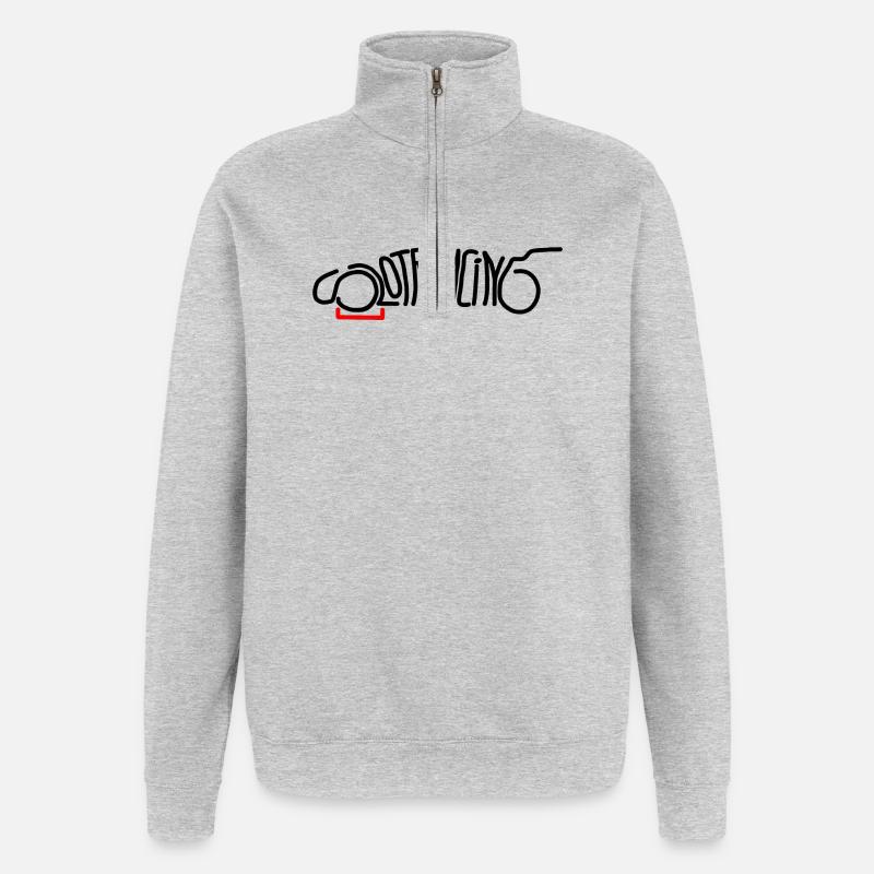 Slot Racing Slot Car noir / rouge - Sweat à zip 1/4 - gris chiné