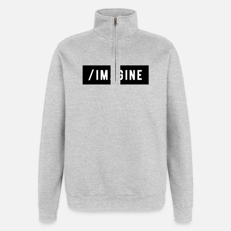_Sich vorstellen - Quarter-Zip-Sweatshirt - Grau meliert