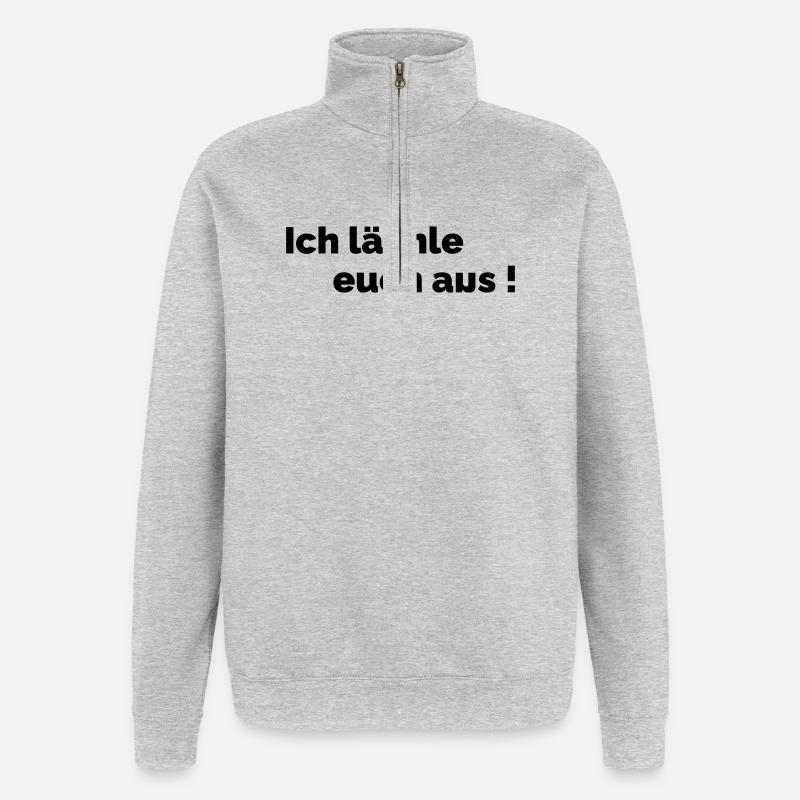 Ich laechle euch aus - Quarter-Zip-Sweatshirt - Grau meliert