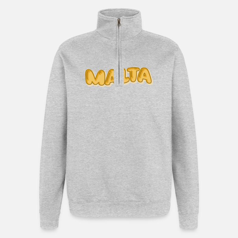 Comic Malta - Quarter-Zip Sweatshirt - heather grey