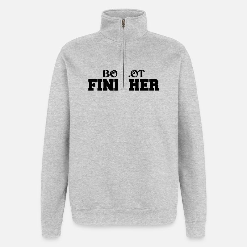 Boulot Finisher - Sweat à zip 1/4 - gris chiné