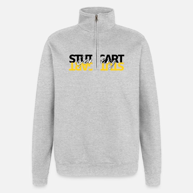 Stuttgart Germany - Quarter-Zip-Sweatshirt - Grau meliert
